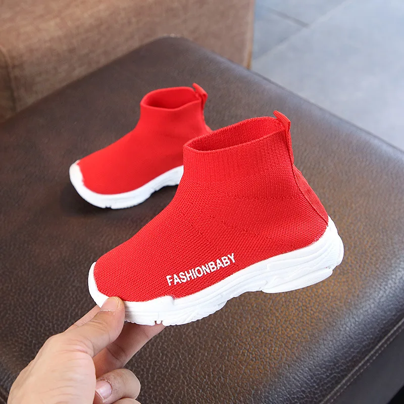 

New Unisex Sneakers Kids Fashion Sock Shoes Children High Shoe Boys Girls Mesh Breathable Sport Shoe Student Runing Shoes