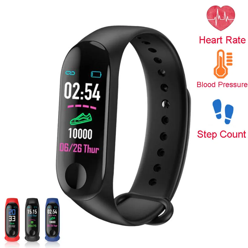 

M3 band 3 Smart Wristband Fitness tracker Bracelet Waterproof bluetooth smartwatch LED Message Heart Rate monitor smart bracelet