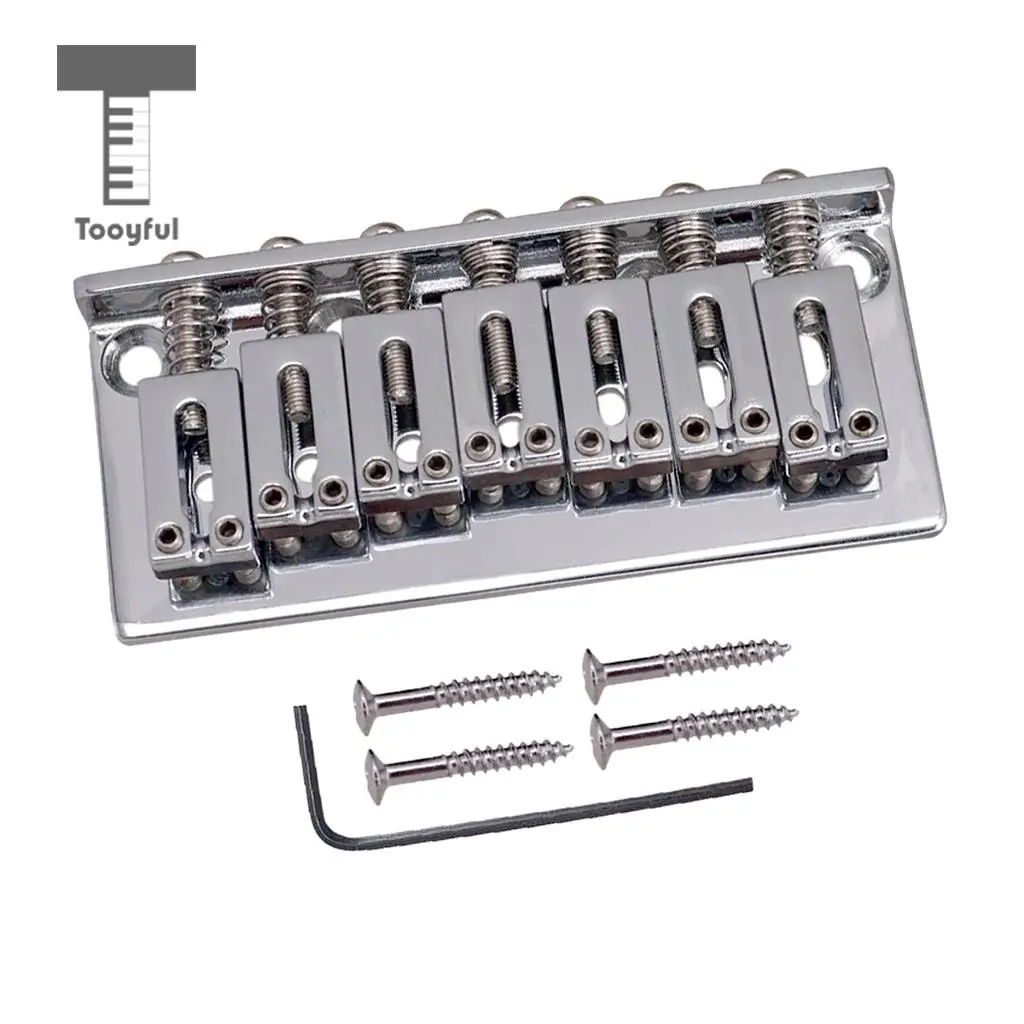 Tooyful 7 String Fixed Type Bridge with Wrench Screws for Electric Guitar Replacement