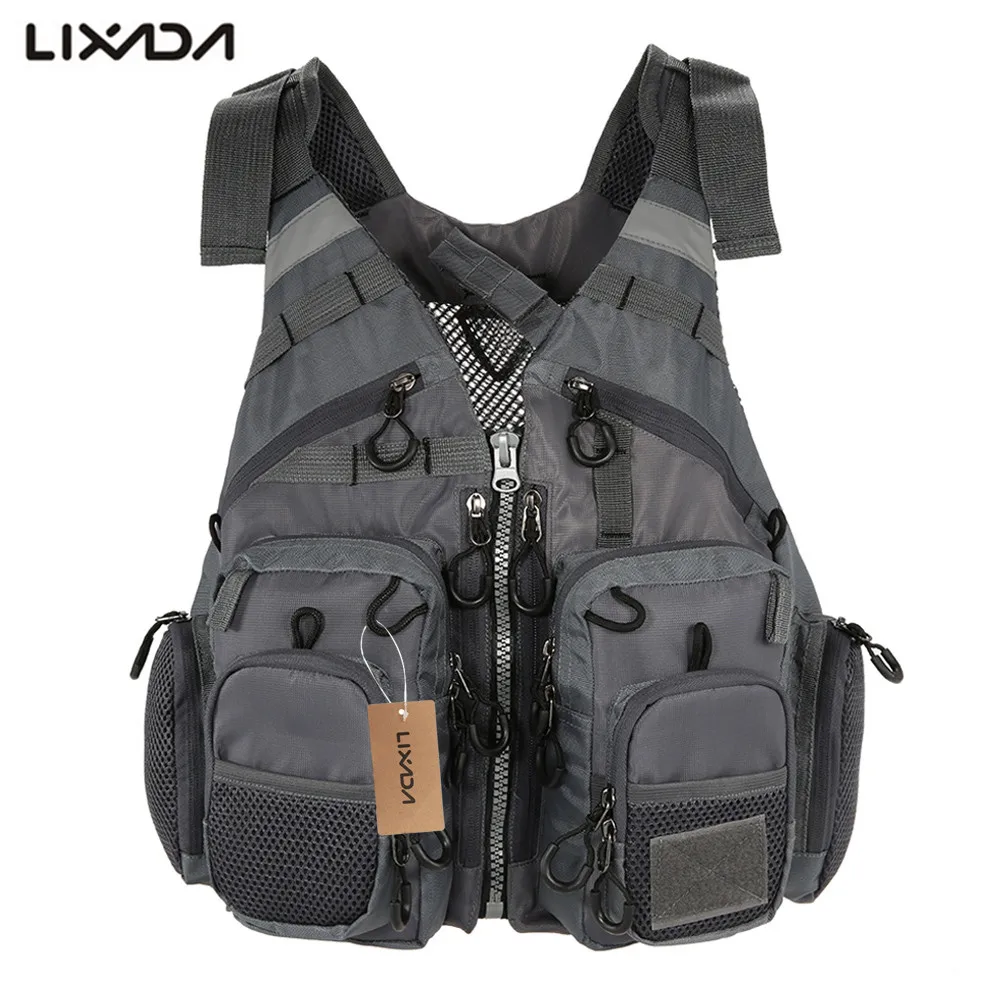

Lixada Outdoor Fly Fishing Vest Life Superior 209lb Bearing Life Safety Jacket Waistcoat Multipocket Vest Floatation for Pesca