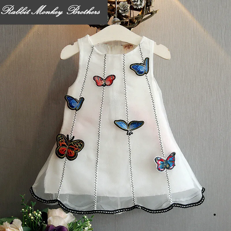 2017 girls summer dress children clothing Organza A line dress baby