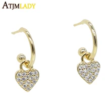 Ограниченная Oorbellen серьги заполнены Искрящиеся инкрустированный цирконами очаровательные серьги 925 пробы Минимальный тонкий формы милые ювелирные изделия