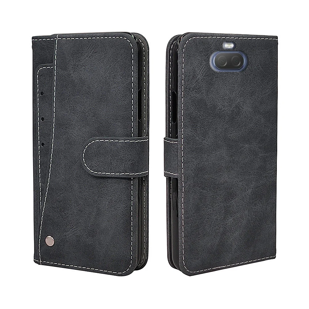

Luxury Wallet Case For Sony Xperia 10 L3 L2 XA2 Plus Ultra Case Vintage Flip Leather TPU Silicone Cover Business Card Slots