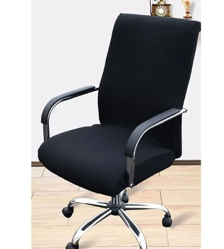 Большой размер офисный чехол на компьютерное кресло с боковой молнией дизайн подлокотник чехол для кресла recouvre шезлонг стрейч вращающийся чехол для кресла - Цвет: black