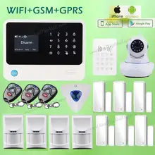 Android Iphone Controlled Wired Wireless Wifi GSM GPRS Home Security Alarm System w Pet Friendly Motion Sensor and WIFI Camera