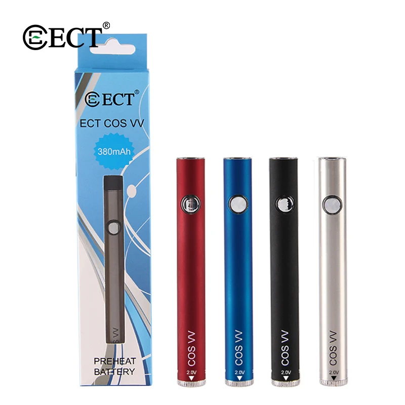 ECT COS Preheat VV аккумулятор 380 мАч Preating battery Vape Mod переменное напряжение для 510 вапорайзер с резьбой с usb-кабелем