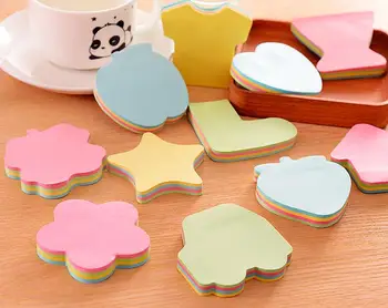 

100 Sheets /pcs Peculiar Shape Sticky Note , Christmas Tree / Heart / Star / House / Apple Shaped Sticky Notes as Memo Pads
