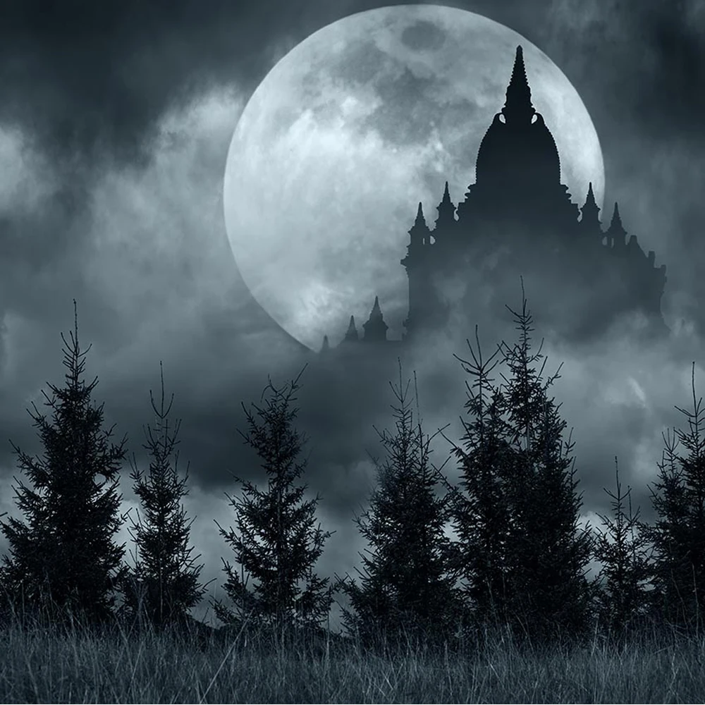 Happy Halloween Photo Backgrounds Printed Trees Horrible Night Full