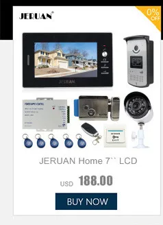 JERUAN Home 7 ''ЖК-Видео дверной телефон домофон система Комплект водостойкая RFID камера доступа + 700TVL аналоговая камера + E-lock