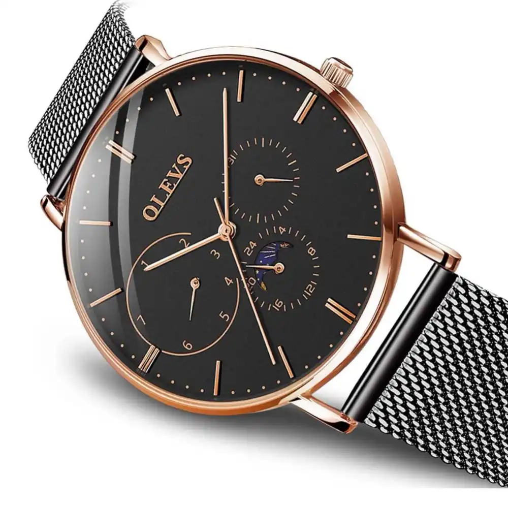 Waterproof Business New Watch Men Olevs Military Relogio Thin Steel Stainless Watches Wristwatch Quartz Luxury Brand Full Ultra 4R5Lqj3A
