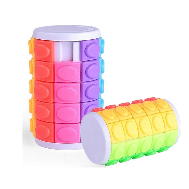 

6.5cm Slide Puzzle Tower 3D Rotate Sliding Magic Cubes Cylinder Educational Creative Toys for Kids Adults