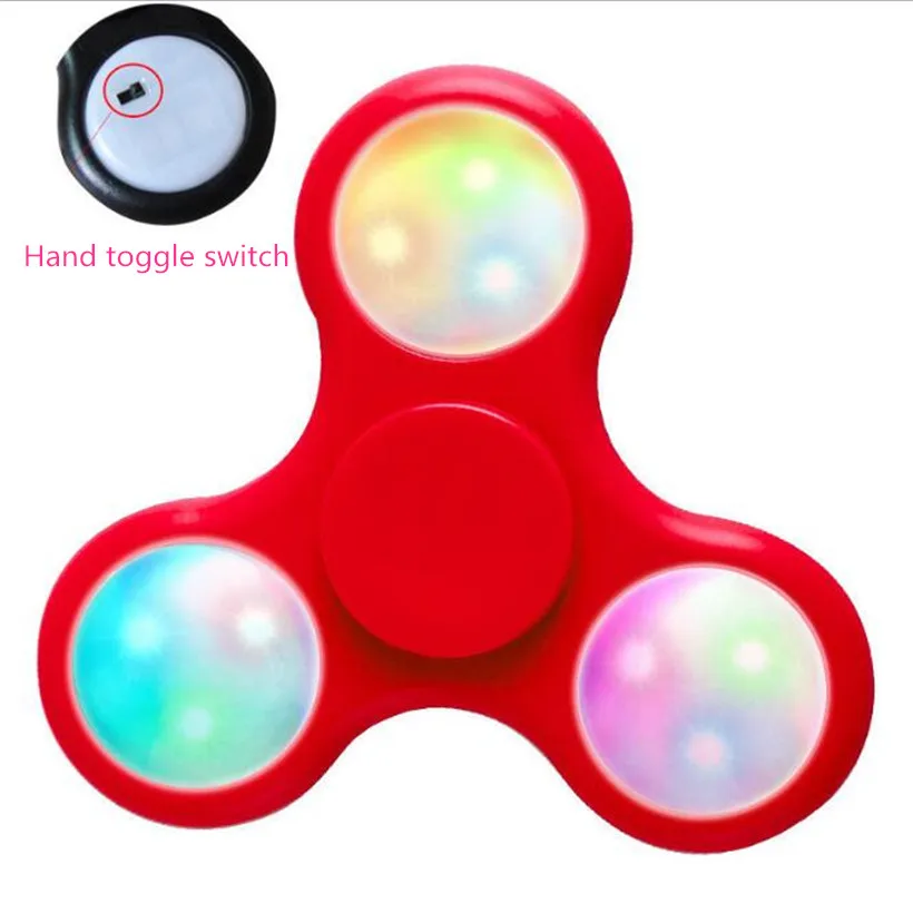 Fidget spinner glowing abs hand spinner three leaf LED fingertips gyro spinner toys for autism and