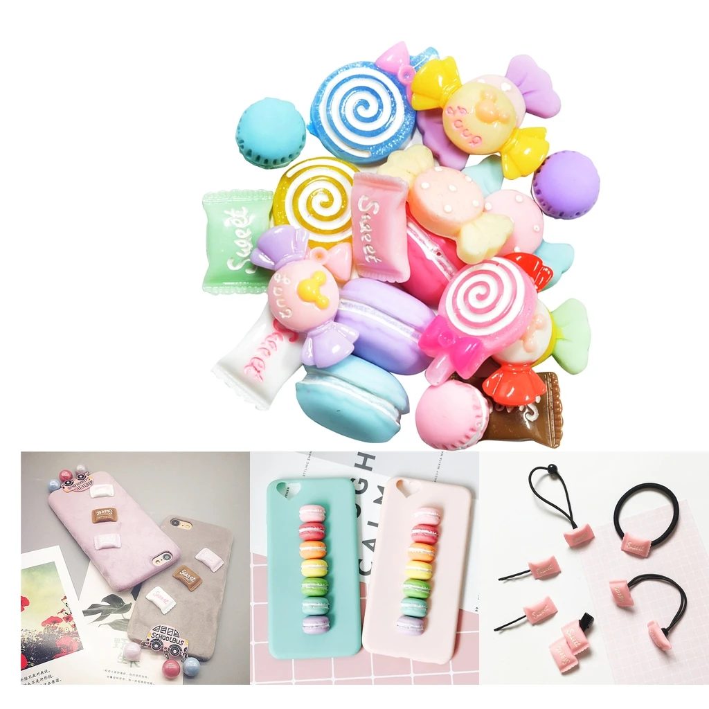 DIY 50Pcs Colorful Kawaii Resin Mermaid Flatback Embellishment Cabochons Children Scrapbooking Crafts