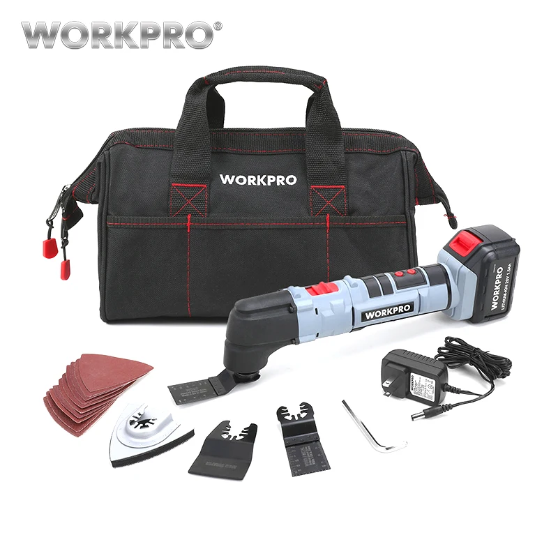 

WORKPRO 20V Power Oscillating Tool Set Lithium-ion Multi Power Tools for Home DIY Renovation Tools US Plug Electric Trimmer Saw