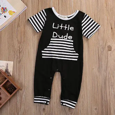 

Summer 2017 Newborn Infant Kids Baby Boy Girl Striped Cotton Romper Jumpsuit Clothes Outfit