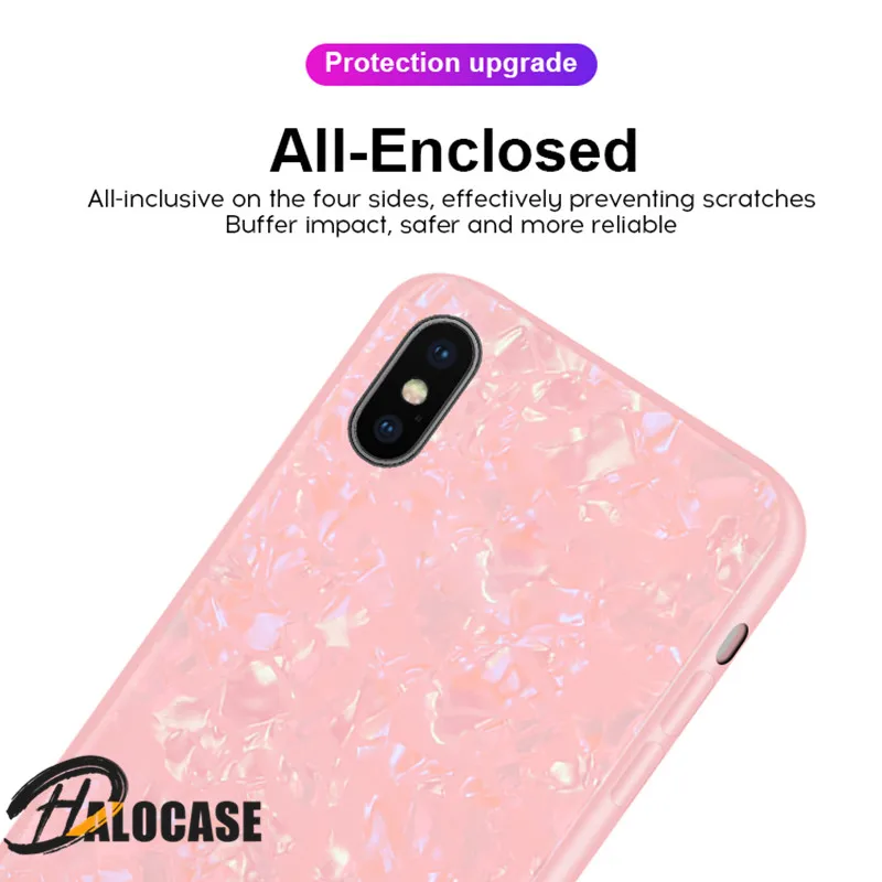 Роскошный чехол с мраморным закаленным стеклом для iPhone X приятный жесткий