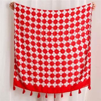 

foreign orders woemn hijab scarf mori girls autumn spring Japanese style fresh sweet long white blue red green pink floral scarf