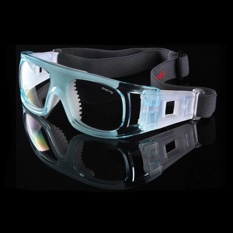 Наружные спортивные футбольные очки, баскетбольные очки для мужчин и женщин, защитные очки по рецепту, защитные PC линзы TS012 - Цвет: Небесно-голубой