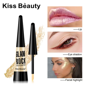 

Kiss beauty face highlighter cream 6 colors gold silver shimmer bronzer waterproof long lasting metallic highlighter KB033