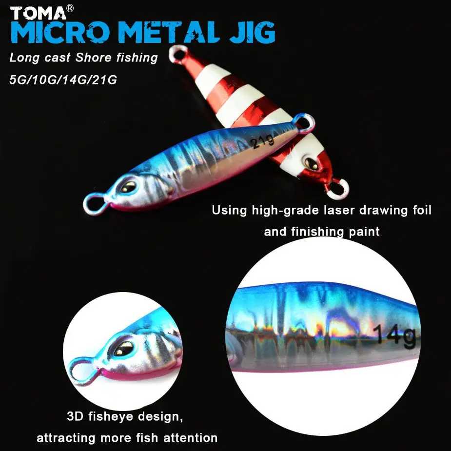 Приманка для морской рыбалки TOMA Mini Micro свинцовая металлическая Мормышка 10g 14g