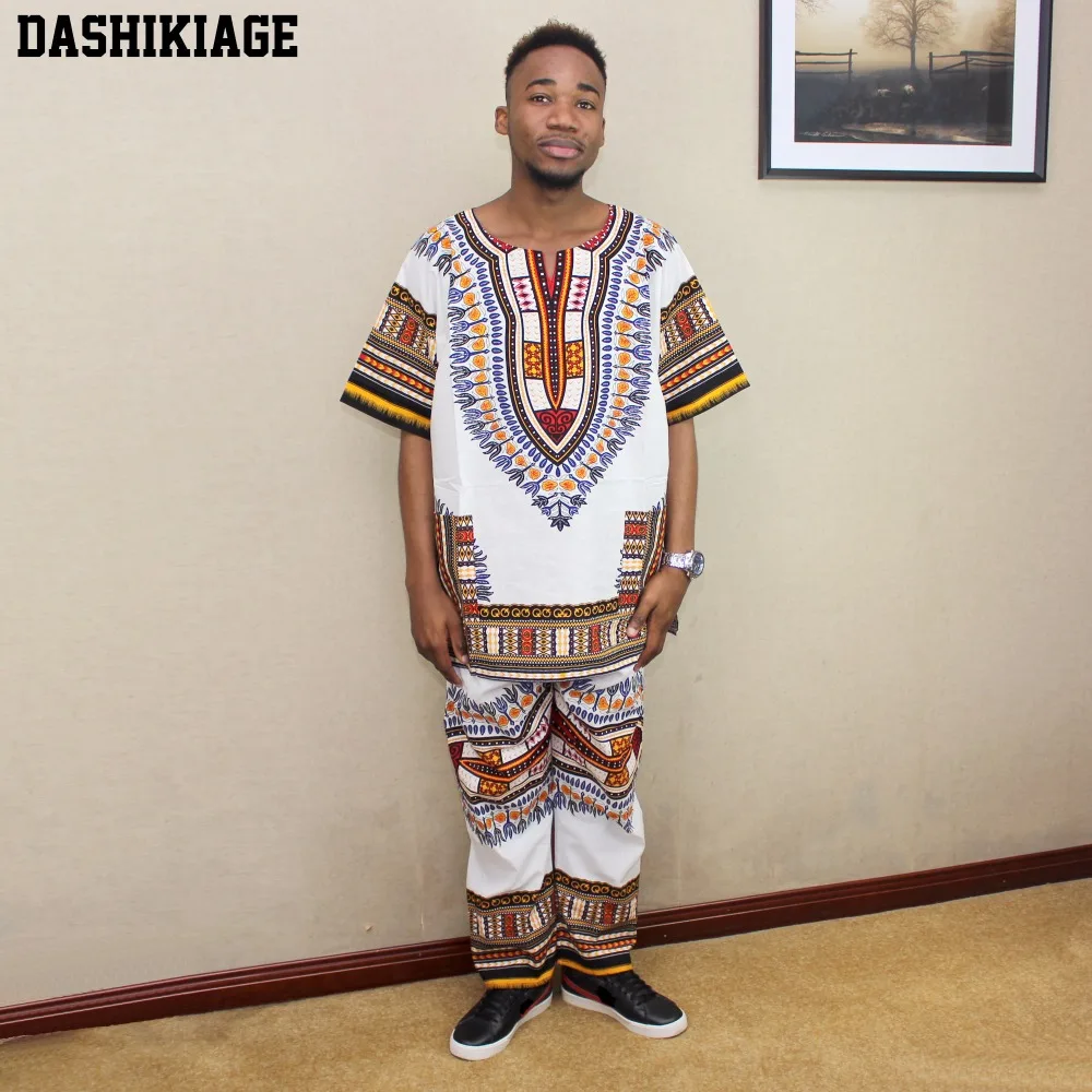 

Unisex Dashiki Set Suit African Pant Set Shirt & Pant kufi Tribal One Size