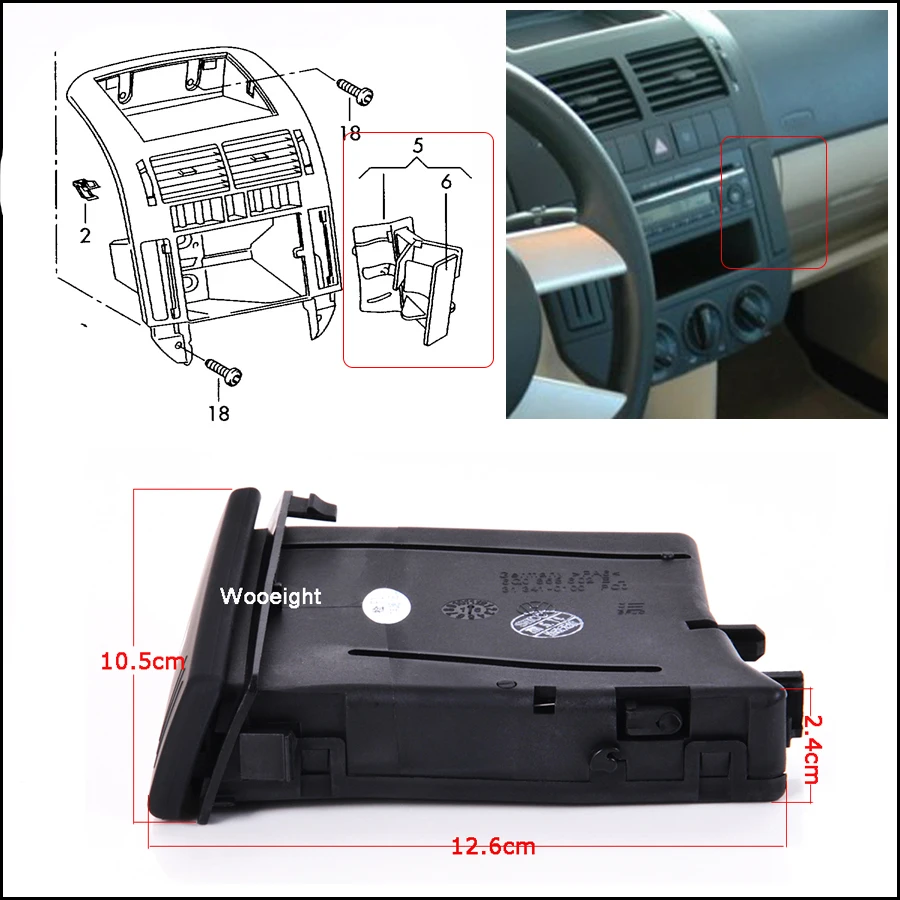 Приборная панель автомобиля правая центральная консоль водного напитка держатель чашки 6Q0 858 602 G для VW Polo 9N 2002-2010 автомобильные аксессуары