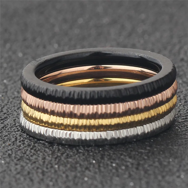 Modyle 2018 New Wedding Band Rings Set For Men/Women Classic Jewelry Four Colors Stainless steel Rings