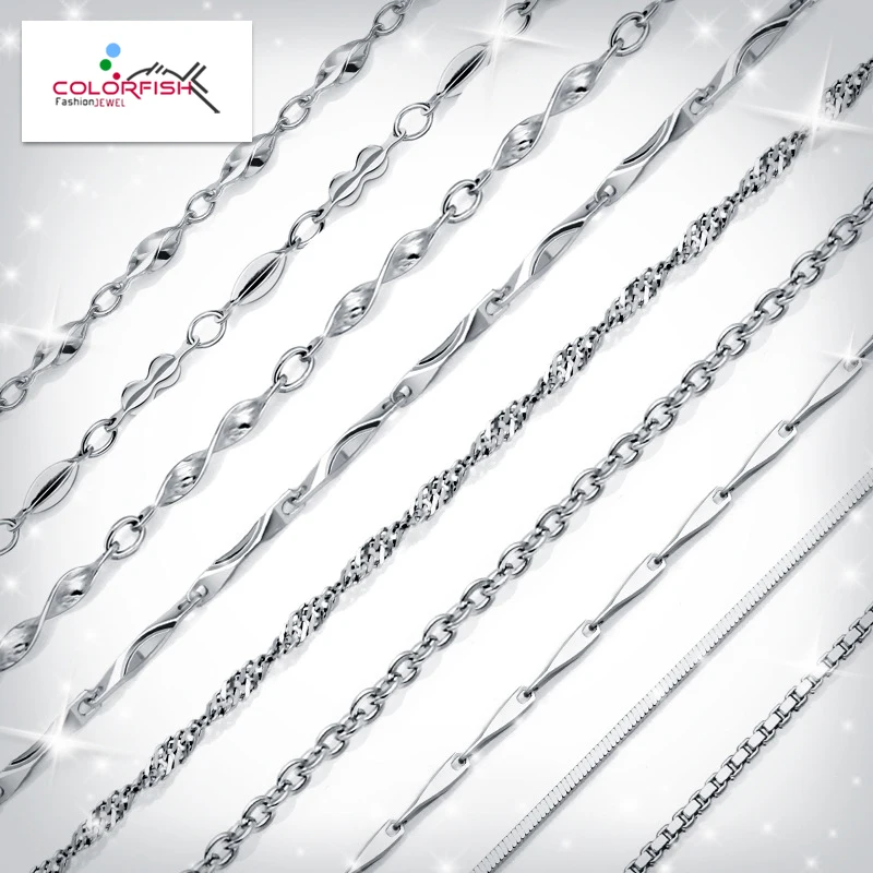 

COLORFISH Original Authentic 925 Sterling Silver Chain Necklace For Women Fashion Jewelry Female Lobster Clasp Basic Link Chain