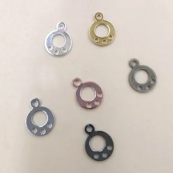 

7mm Filigree Flower Charms 3 Holes Connectors Vintage Bu Yao Hair Clasps Wraps Links Blanks Findings Multi-color Plated Brass