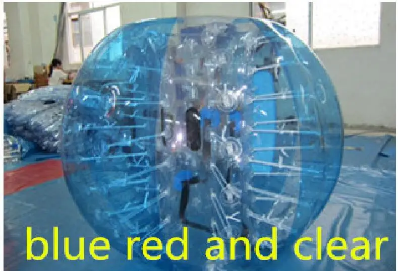 1,2 м, 1,5 м, 1,7 м, человеческий надувной футбольный мяч с пузырьками, надувной шар с бампером, надувной мяч с зорбом, мяч с пузырьками для футбола - Цвет: 1.5M Half Blue