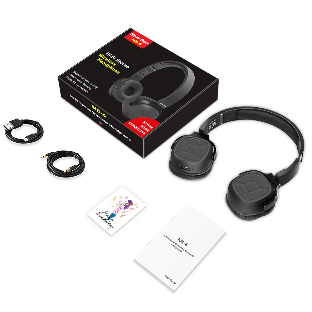 Беспроводные наушники New Bee Bluetooth с активным шумоподавлением ANC HiFi микрофоном для