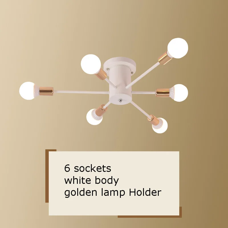 Винтажная металлическая Звездная люстра светильник ing Ретро люстры-пауки полузаподлицо потолочный светильник Домашний Светильник s - Цвет абажура: white golden holder
