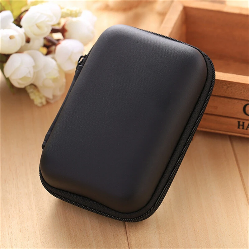 

Mini Hold Case Storage Case For Headphones Earphone Earbuds Carrying Hard Bag Box Case For Keys Coin Travel Earphone Acc black