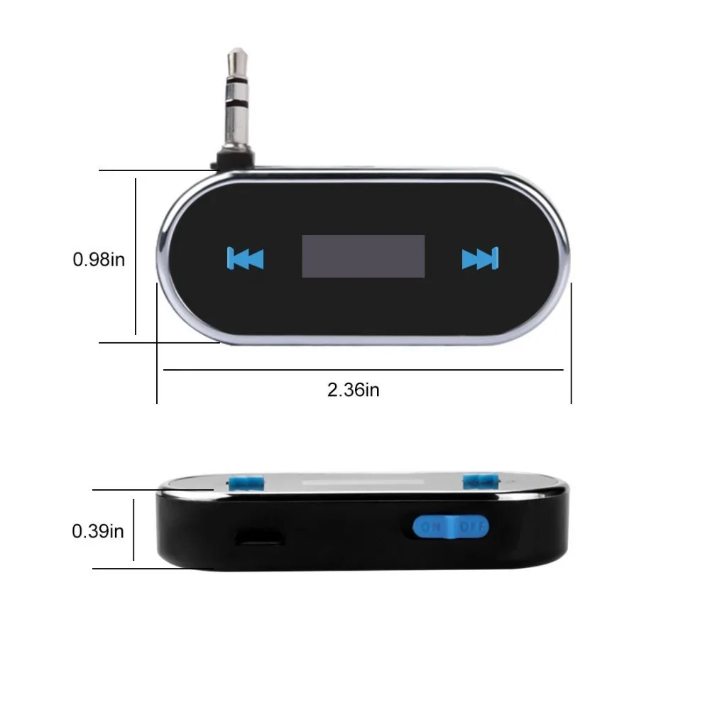 3,5 мм Автомобильный fm-передатчик, Радио адаптер, автомобильный комплект для iPod, iPad, iPhone, samsung, смартфонов, аудио устройств с 3,5 мм аудиоразъемом