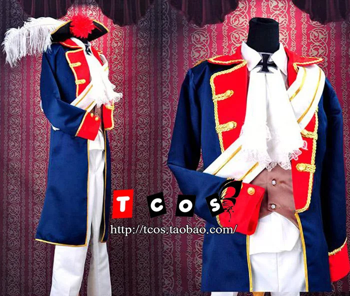 HOT!APH//Axis Power Hetalia Costume Cosplay Seven Years War Spain:Free shipping