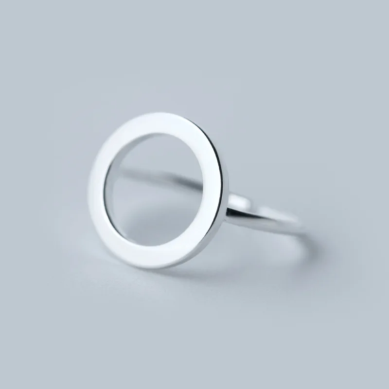 Modern Outline Round Designer 925 sterling silver Adjustable Ring Celebrity Sterling silver jewelry Gifts for Women