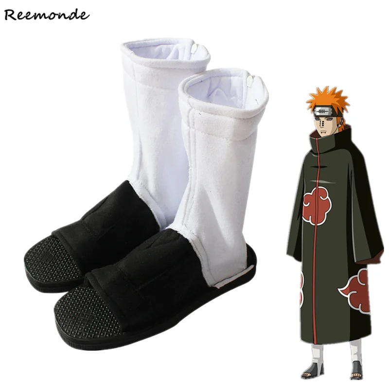 

Anime Naruto Cosplay Costume Akatsuki Nanja White Black Shoes Boots Party For Adult Woman Men Boys Christmas Halloween Shoes
