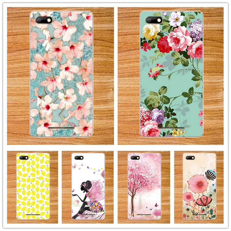 

High Quality 10 Patterns Painting Colored Flowers Fruit Soft Tpu Case Cover For BQ 5020 bQS-5020 bq Strike 5.0" Cases Phone Bags