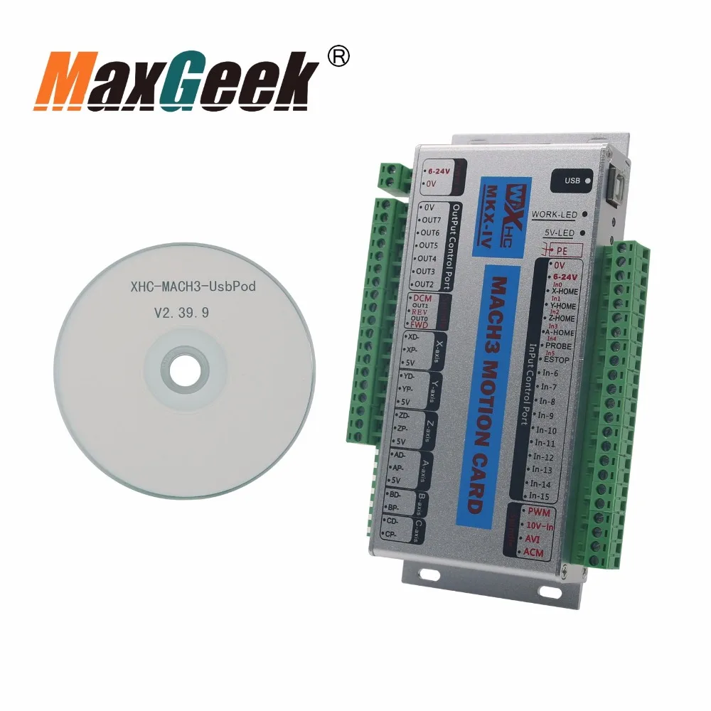 

USB 2MHz Mach4 CNC 3/4/6 Axis Motion Control Card Breakout Board for Machine Centre