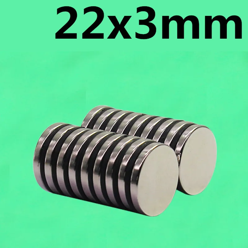 

3pcs 22 x 3 mm N35 Super Strong Powerful Small Round Rare Earth Neodymium Magnets 22 x 3 mm
