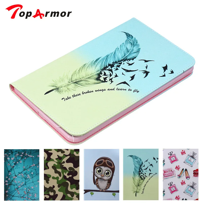 

TopArmor For samsung Galaxy tab 4 8.0 T330 T331 Case Cute Pattern style PU Leather Cover Cases For samsung tab4 Tablet Shell