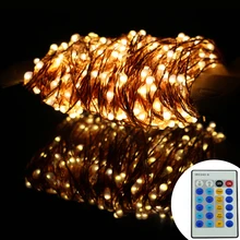 164Ft/50 m 500 светодиодный s медный провод теплый белый светодиодный гирлянда Звездные огни Рождественские сказочные огни+ адаптер питания+ пульт дистанционного управления