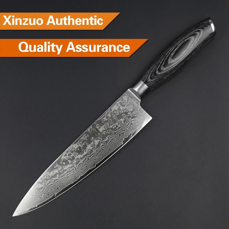 XINZUO 8'' inches Chef Knife Gyuto Knife Japanese VG10 Damascus Kitchen Knives Stainless Steel Butcher Knife Pakka wood handle