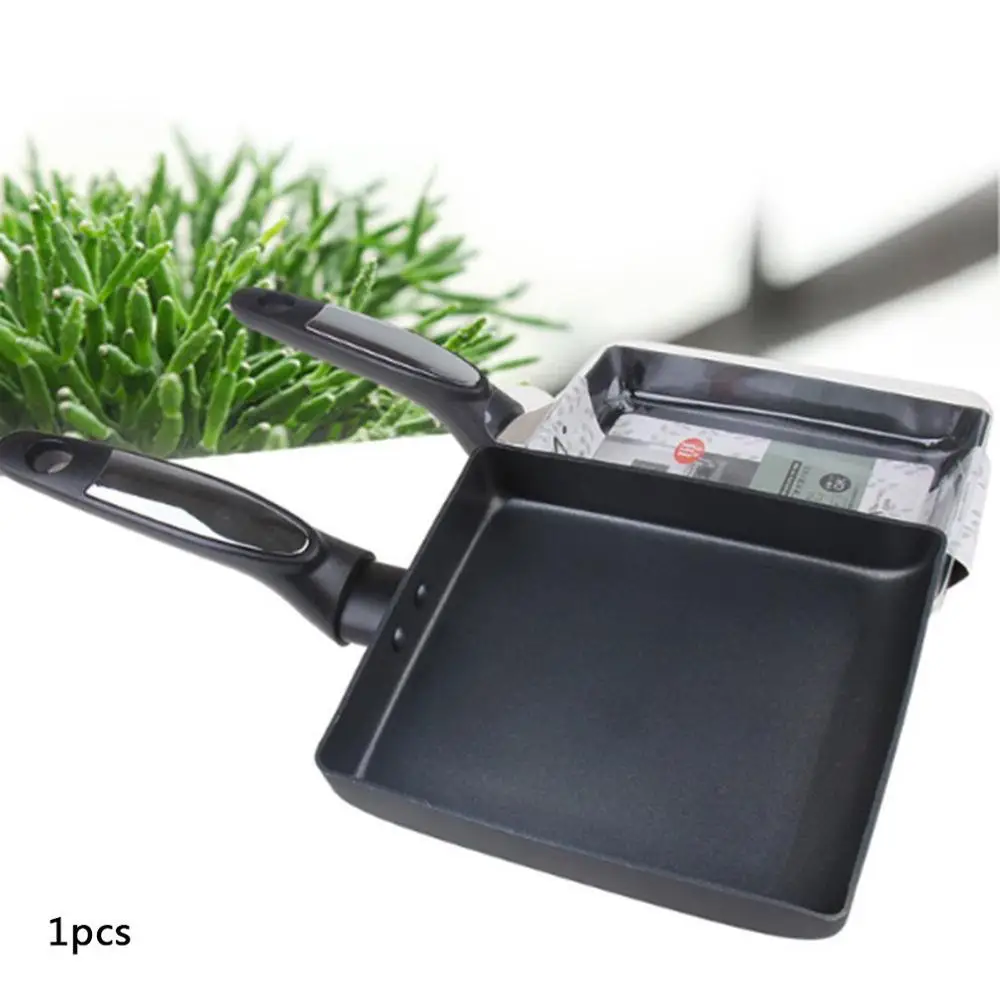 

Japanese Style Jade Burnt Pan Pan Kitchen Multipurpose Square Fry Pan Mini Nonstick Portable Durable