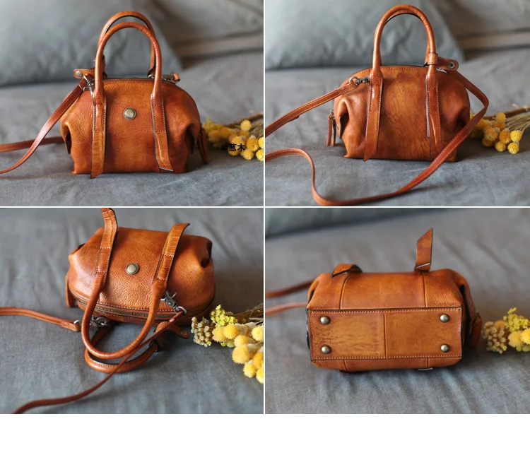 AETOO Original Retro Shellfish Handmade Leather Personalized Arts Handbag Shoulder Skirt