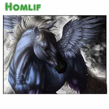 Алмазная картина 5d eigen foto на заказ, Черная лошадь, Крылатая Рождественская вышивка, сделай сам, вышивка крестиком, Рождественский Декор, горячая Распродажа 925, светящаяся