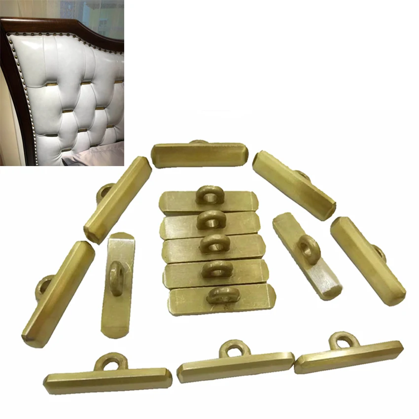 

(Pack of 100pcs ) Antique Gold Rectangle Buttons With Handle For Headboard Upholstery Luxury Retro Royal Style