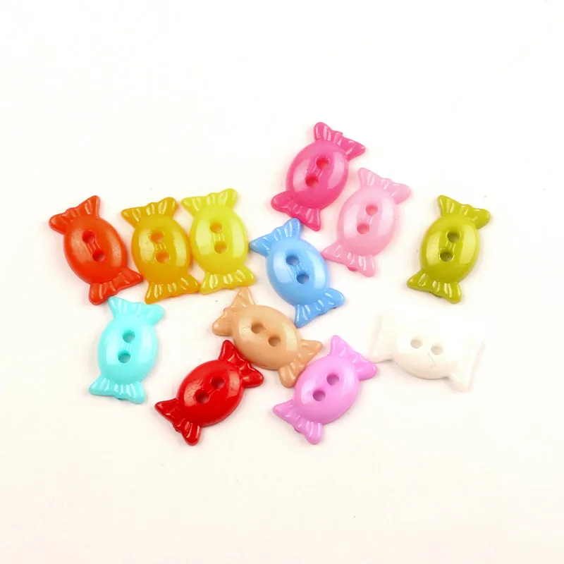 

100Pcs Mixed Acrylic Candy Sewing Buttons For Clothes Scrapbooking Decorative Needlework Botone Handicraft DIY Accessories