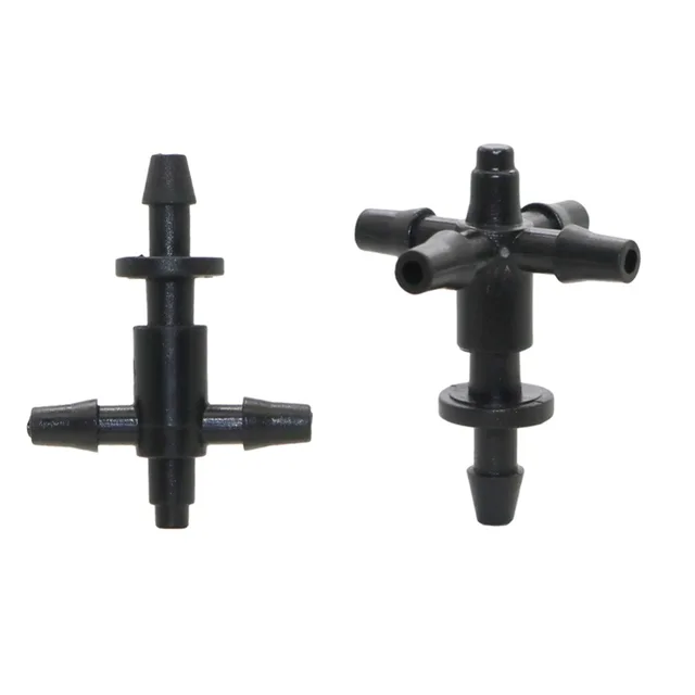 20 Sets Barbed 3/5mm Hose Straight Quick Connectors With Three way Five