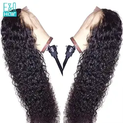 150 плотность 360 Кудрявые Волнистые кружевные фронтальные человеческие волосы парики для женщин предварительно выщипанные волосы с